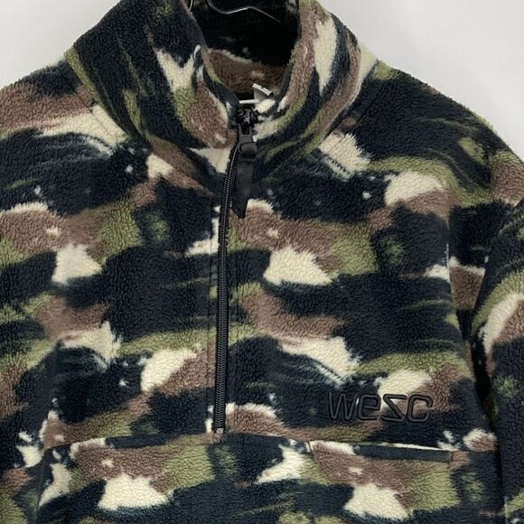 WeSC Camo Fleece Unisex Pullover Size Men’s L/Women’s XL - Picture 2 of 7
